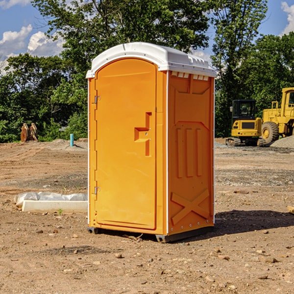 how often are the portable restrooms cleaned and serviced during a rental period in Leon